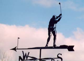 Golfer Teeing off weathervane